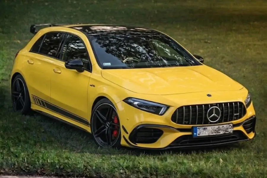 wynajem mercedes a45s amg żółty